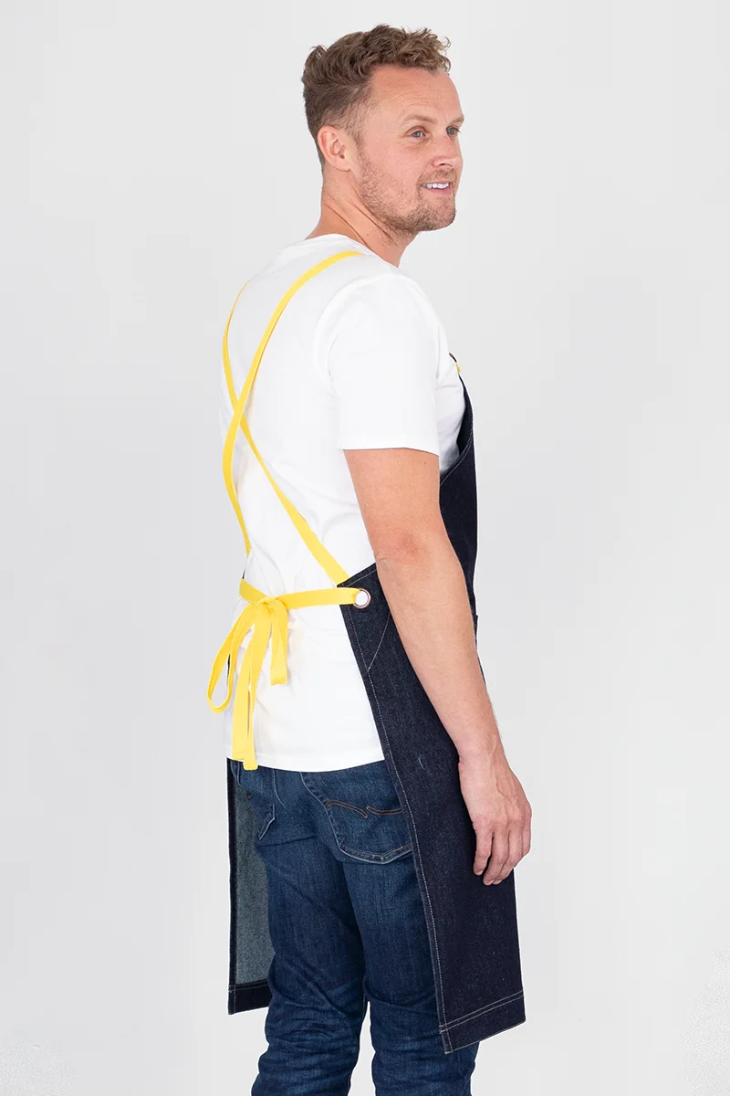 Archie Denim with Lemon Yellow Straps