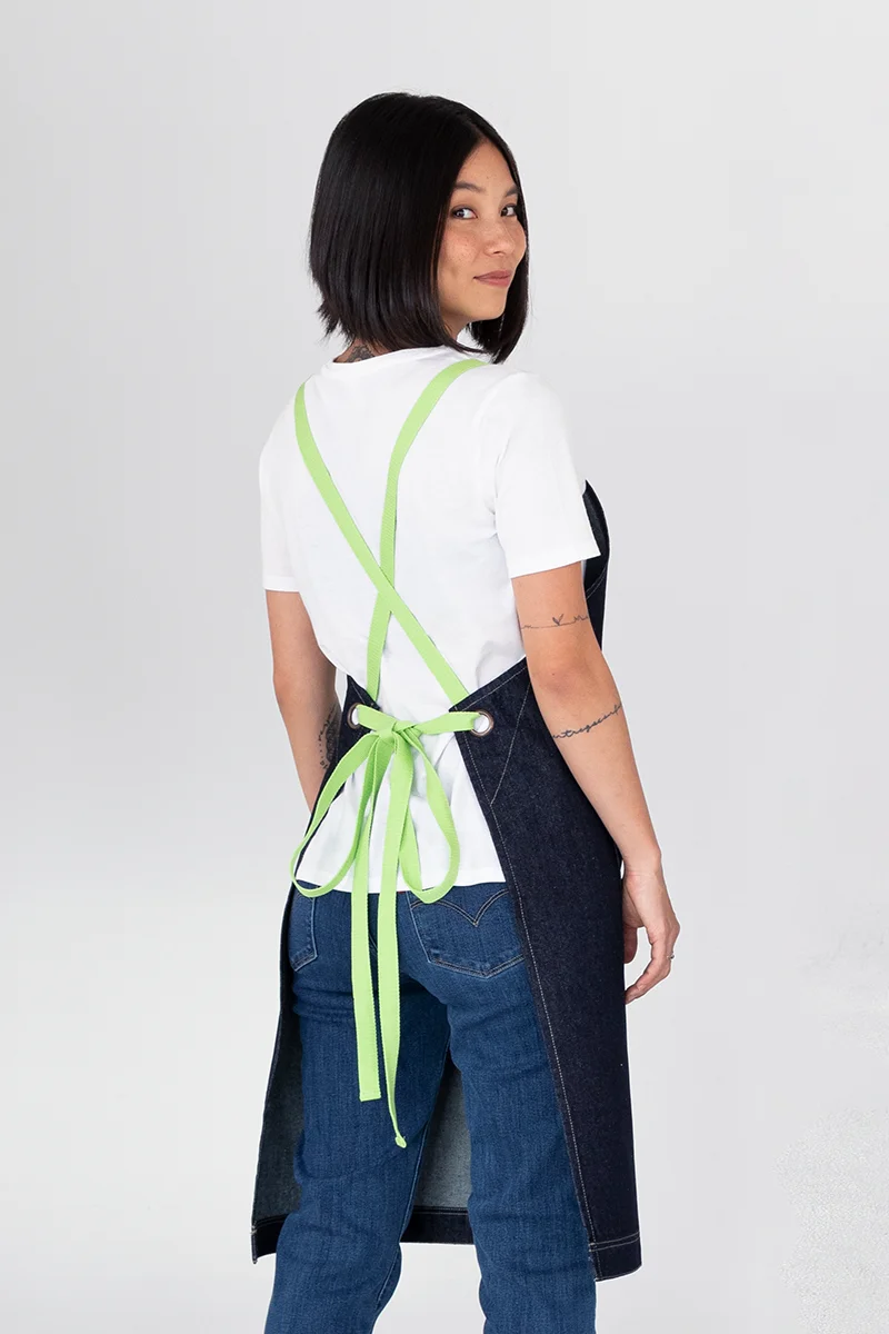 Archie Denim with Lime Green Straps