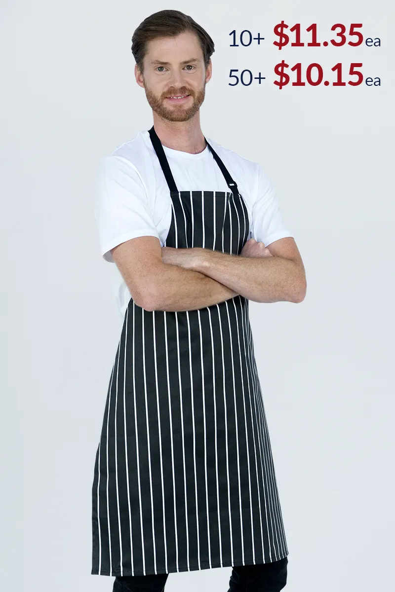 Chef Bib Black/White