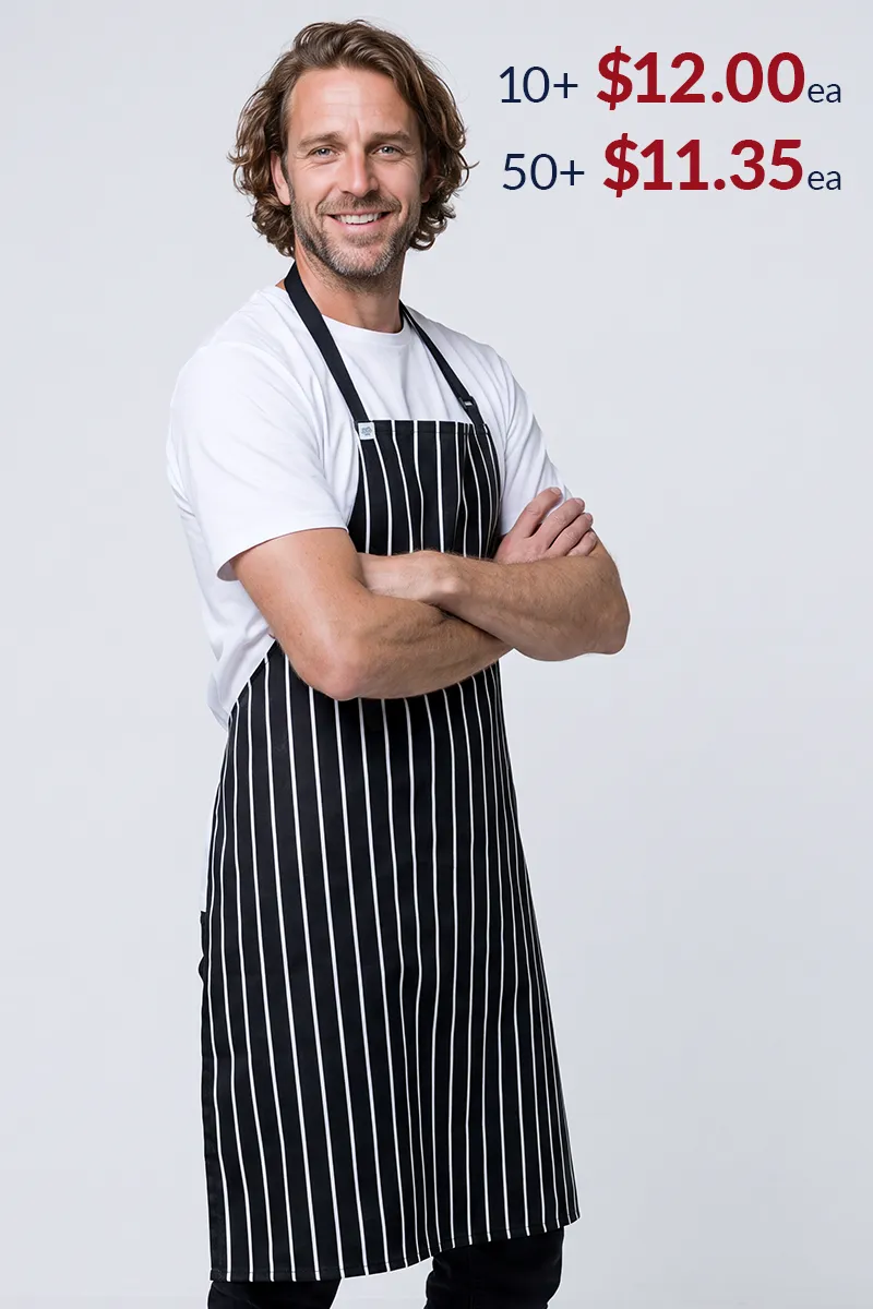 Chef Bib Black/White