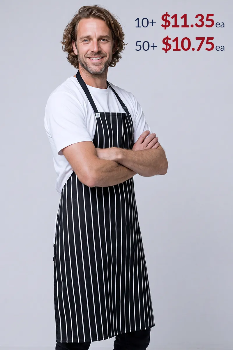 Chef Bib Black/White