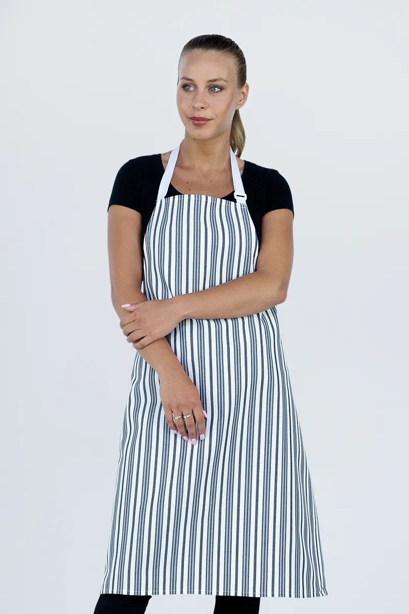 Chef Bib Woven White/Grey