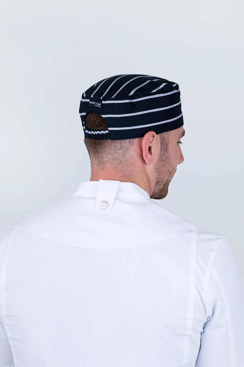 Box Hat Navy/White Stripe