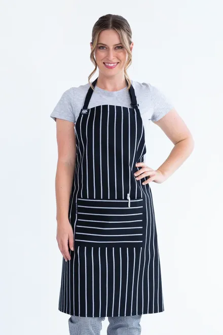 Chef Bib Black/White 