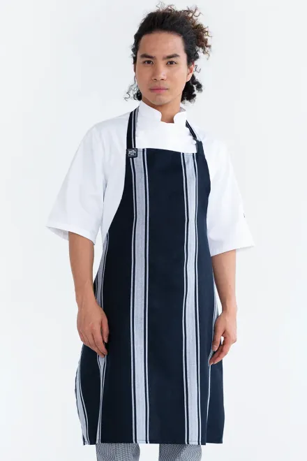 Chef Bib Butchers - Navy/White