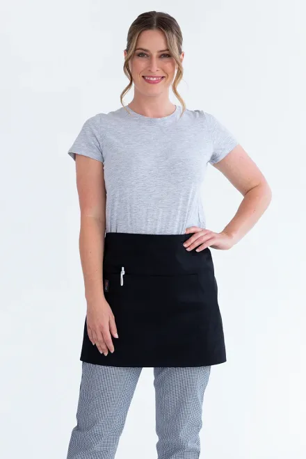 1/2 Waist Apron W/Pkt Black
