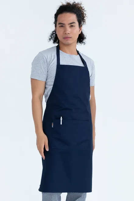 Bib Apron W/Pkt Navy 