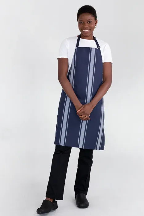 トップス WHIMSY / HOODED APRON SHIRT BLUE STRIPE Buy Nylon Bib Apron Butchers Stripe, Online - Aussie Chef Aprons