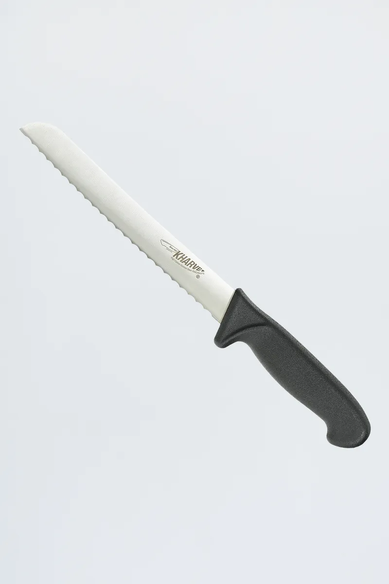 Kharve 20cm Bread Knife Serrated Black