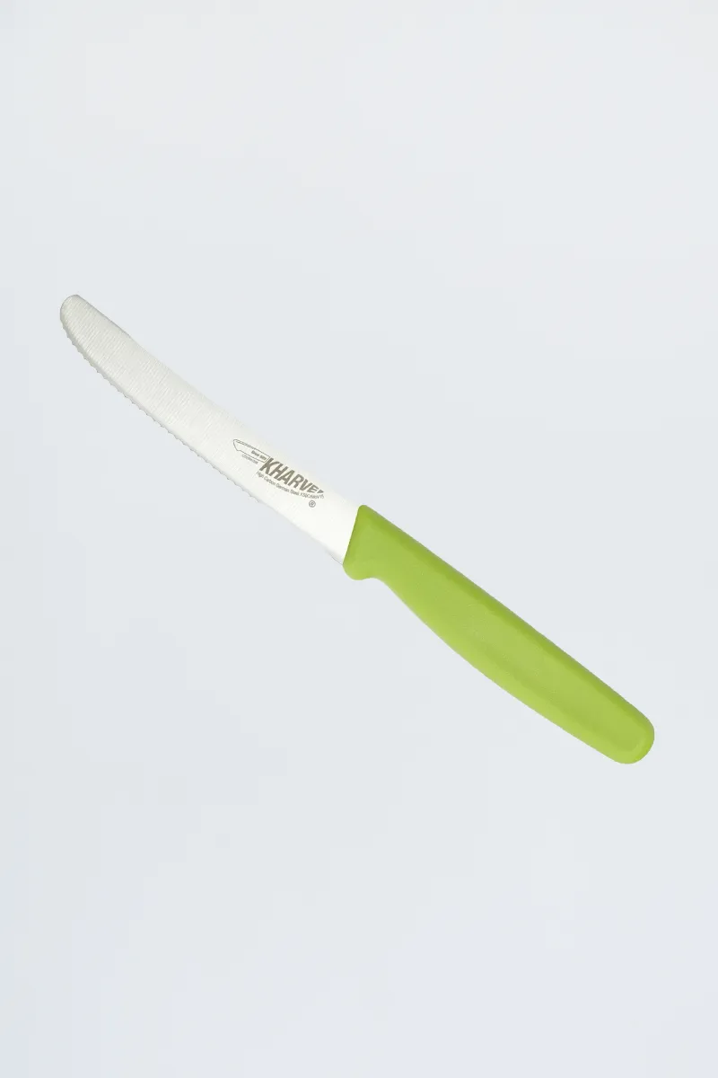 Kharve 10cm Utility Knife Serrated Green