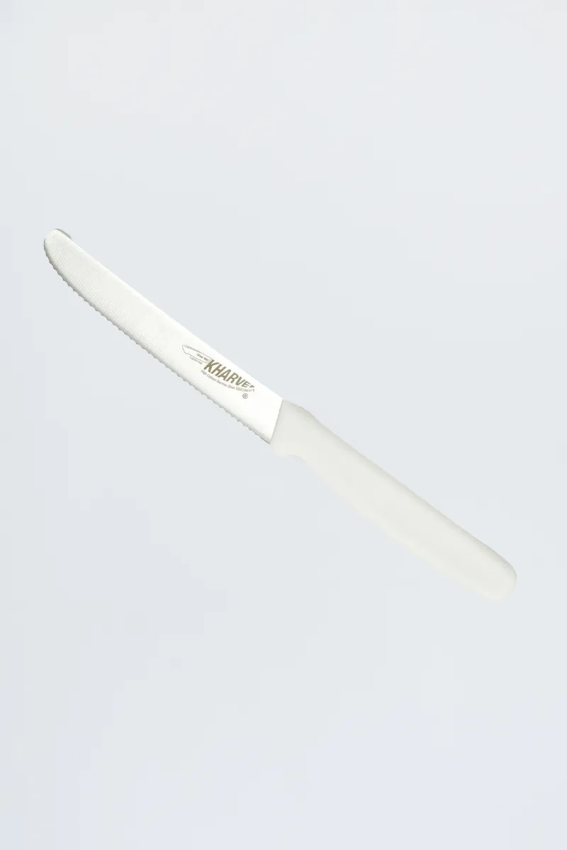 Kharve 10cm Utility Knife Serrated White