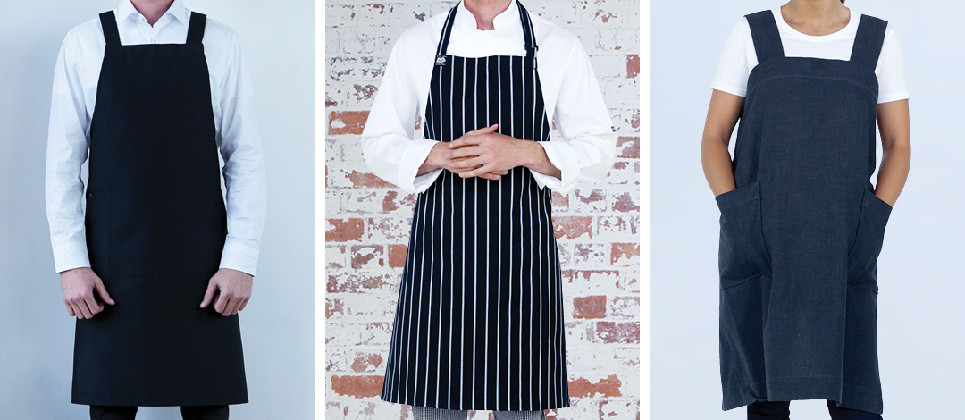 Selection of 100% cotton denim aprons