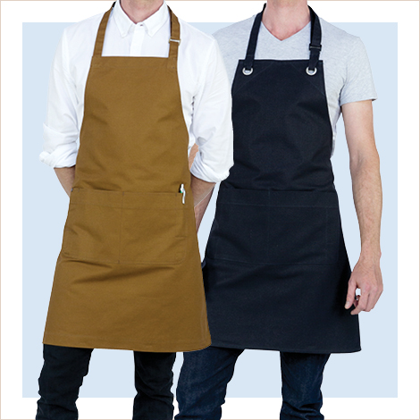 Oska and Cantine canvas apron styles