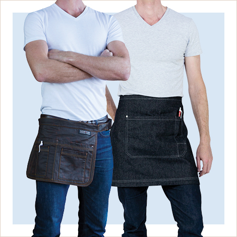 Utility pouch accessory with Mia denim apron