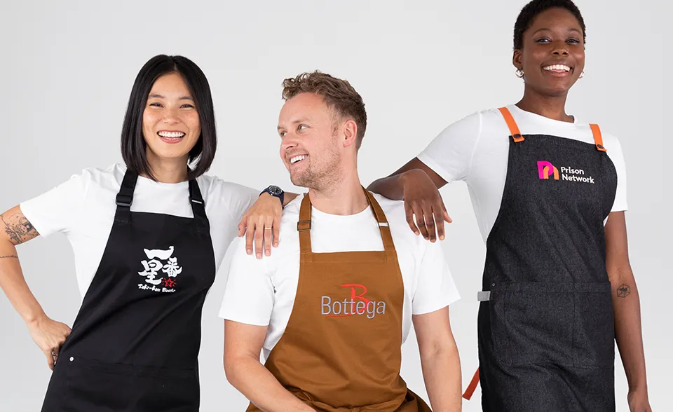 Heavyweight, OSKA & BELLA embroidered aprons