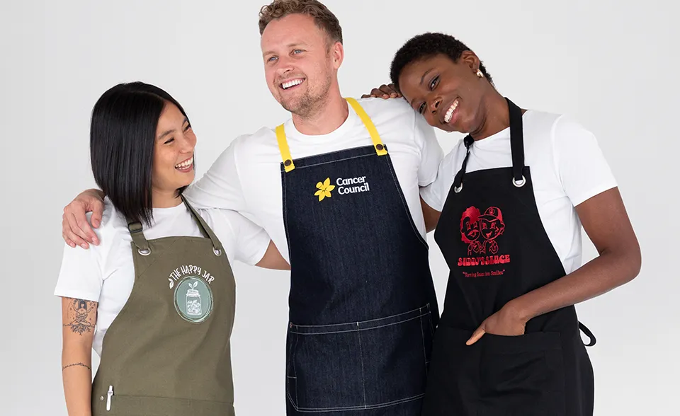 CANTINE, ARCHIE Denim & MONACO embroidered aprons