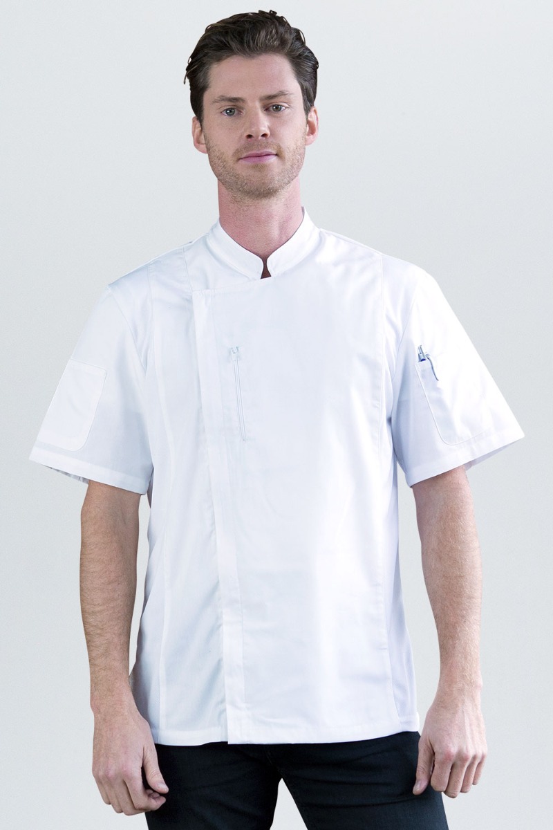 Alex Zipper Chef Jacket White-XS