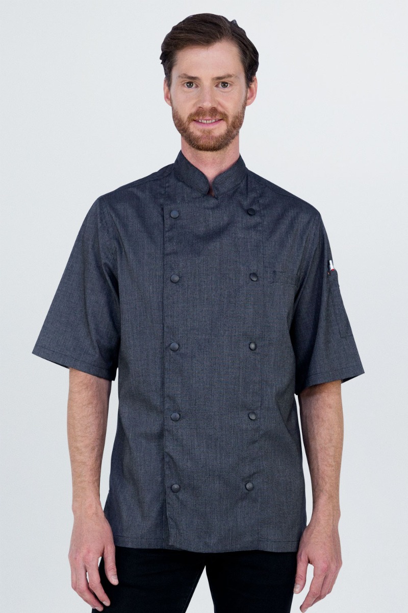 New York Mens Chef Jacket Short Sleeves-S