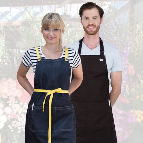 Archie denim and Cantine canvas aprons